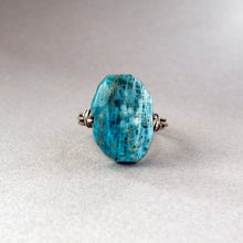 Load image into Gallery viewer, Express Your Truth Talisman: Apatite Faceted Oval Nugget Ring
