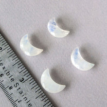 Load image into Gallery viewer, Rainbow Moonstone Crescent Moon Ring: Divine Feminine Talisman
