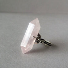 Load image into Gallery viewer, Unconditional Love Talisman: Rose Quartz Double Terminated Crystal Ring
