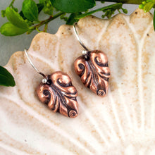 Load image into Gallery viewer, Copper Elvish Leaf Earrings
