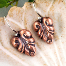 Load image into Gallery viewer, Copper Elvish Leaf Earrings
