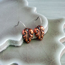 Load image into Gallery viewer, Copper Elvish Leaf Earrings
