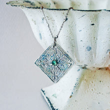 Load image into Gallery viewer, Silver Celtic Knot Pendant with Green Tourmaline
