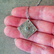 Load image into Gallery viewer, Silver Celtic Knot Pendant with Green Tourmaline
