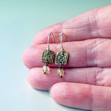 Load image into Gallery viewer, Tapestry Mini Bronze Earrings with Citrine | Artisan Mixed Metal
