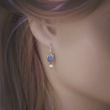 Load image into Gallery viewer, Tapestry Mini Bronze Earrings with Citrine | Artisan Mixed Metal
