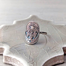 Load image into Gallery viewer, All Seeing Eye Statement Ring | Sterling Silver Botanical Talisman
