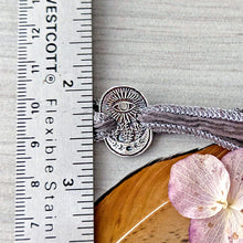 Load image into Gallery viewer, All Seeing Eye Silk Wrap Bracelet | Sterling Silver Talisman on Hand-Dyed Ribbon
