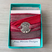 Load image into Gallery viewer, Sterling Silver Lotus Wrap Bracelet, Talisman for Inner Strength
