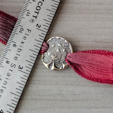 Load image into Gallery viewer, Sterling Silver Lotus Wrap Bracelet, Talisman for Inner Strength
