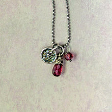 Load image into Gallery viewer, Artisan Silver Victorian Flower Charm Necklace
