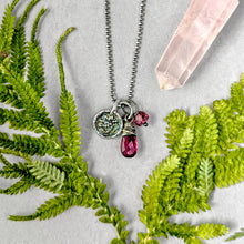 Load image into Gallery viewer, Artisan Silver Victorian Flower Charm Necklace
