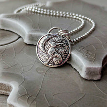 Load image into Gallery viewer, Moon Gazing Hare Pendant Necklace

