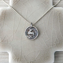 Load image into Gallery viewer, Leaping Stag Pendant: Sterling Silver Talisman Necklace
