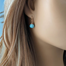 Load image into Gallery viewer, Faceted Larimar Briolette Earrings in Rose Gold: Essential Gemstones
