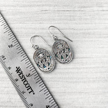 Load image into Gallery viewer, All Seeing Eye Drop Earrings | Sterling Silver Botanical Talisman
