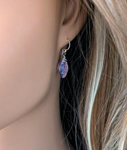 Load image into Gallery viewer, Amethyst Marquise Drop Earrings in Antiqued Silver | Essential Gemstones
