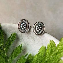 Load image into Gallery viewer, Sterling Silver Concho Stud Earrings, Southwestern Inspired
