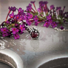 Load image into Gallery viewer, Dainty Vintage Inspired Garnet Pendant Necklace

