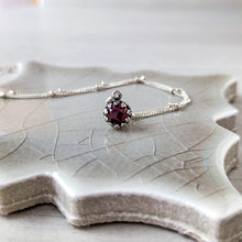 Load image into Gallery viewer, Dainty Vintage Inspired Garnet Pendant Necklace
