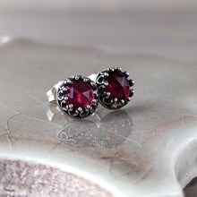 Load image into Gallery viewer, Vintage-Inspired Garnet Stud Earrings
