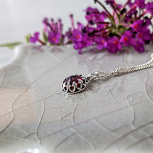 Load image into Gallery viewer, Dainty Vintage Inspired Garnet Pendant Necklace
