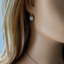 Load image into Gallery viewer, Vintage Daisy Earrings, Artisan Sterling Silver Jewelry, Antique Button Cast
