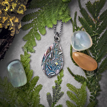 Load image into Gallery viewer, Sterling Silver and Peridot Talisman Pendant: The Jeweled Web
