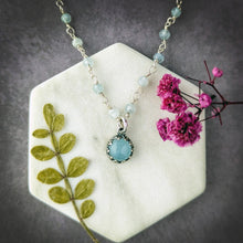 Load image into Gallery viewer, Romantic Aquamarine Pendant Necklace
