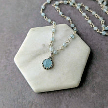 Load image into Gallery viewer, Romantic Aquamarine Pendant Necklace
