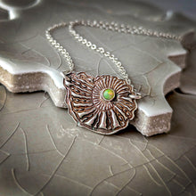 Load image into Gallery viewer, Sterling Silver Ammonite Necklace: Ethiopian Opal Fossil Pendant
