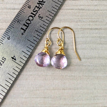 Load image into Gallery viewer, Light Pink Amethyst Gold Earrings
