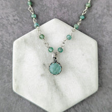 Load image into Gallery viewer, Rose-Cut Aquamarine Pendant Necklace
