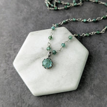 Load image into Gallery viewer, Rose-Cut Aquamarine Pendant Necklace
