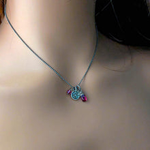 Load image into Gallery viewer, Artisan Silver Victorian Flower Charm Necklace
