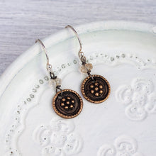 Load image into Gallery viewer, Citrine and Bronze Victorian Daisy Earrings
