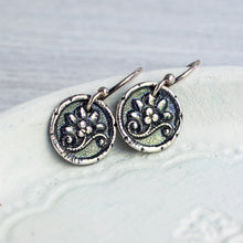 Load image into Gallery viewer, Silver Victorian Lotus Earrings
