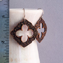 Load image into Gallery viewer, Copper Byzantine Window Earrings
