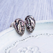 Load image into Gallery viewer, Silver Tribal Bird Stud Earrings
