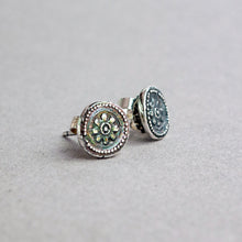 Load image into Gallery viewer, Tiny Tribal Flower Stud Earrings
