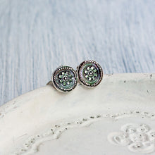 Load image into Gallery viewer, Tiny Tribal Flower Stud Earrings
