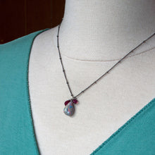 Load image into Gallery viewer, Australian Opal and Pink Tourmaline Hope and Self-Compassion Talisman Necklace
