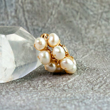 Load image into Gallery viewer, Freshwater Pearl Bezel Hoop Earrings in Gold
