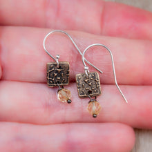 Load image into Gallery viewer, Citrine and Bronze Tapestry Earrings
