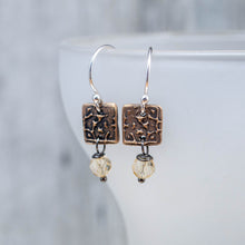 Load image into Gallery viewer, Citrine and Bronze Tapestry Earrings
