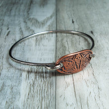 Load image into Gallery viewer, Triple Iris Copper and Sterling Bangle Bracelet
