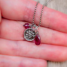 Load image into Gallery viewer, Victorian Flower and Pink Tourmaline Talisman Necklace for Self Love
