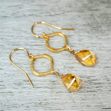 Load image into Gallery viewer, Citrine and Gold Arabesque Earrings
