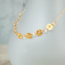 Load image into Gallery viewer, Modern Classic Citrine and Brushed Gold Necklace
