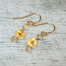 Load image into Gallery viewer, Modern Classic Citrine and Brushed Gold Earrings
